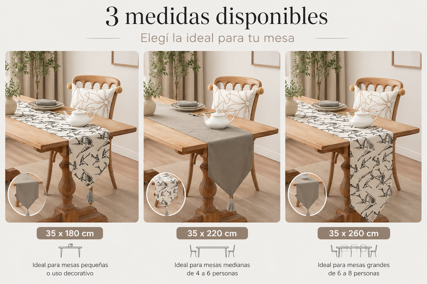 Caminero Golondrinas Reversible - 260 largo