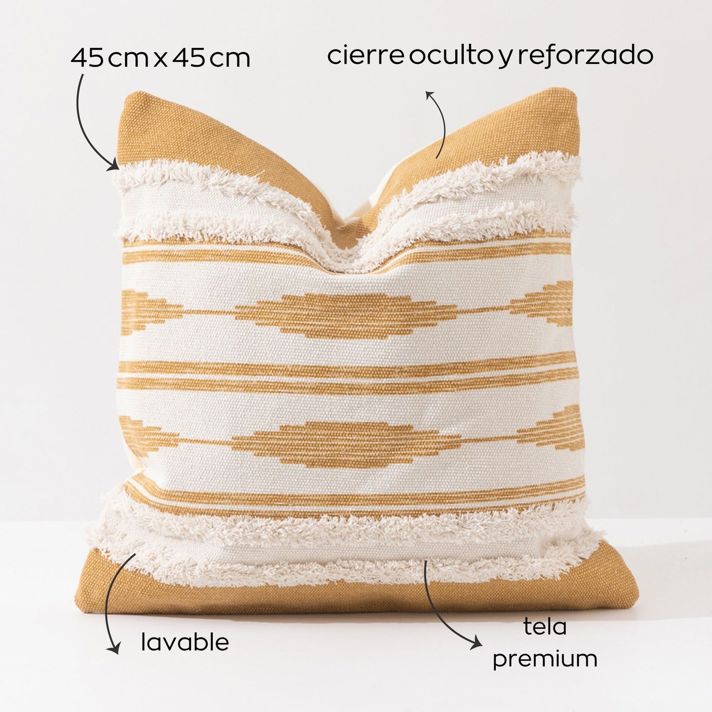 Funda almohadón Mostaza | 45 x 45 cm