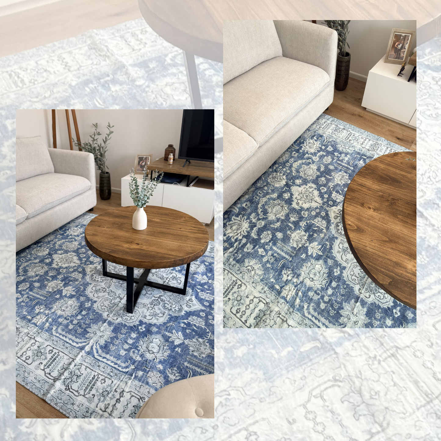 Alfombra de living persa | 270 x 180 | Azul