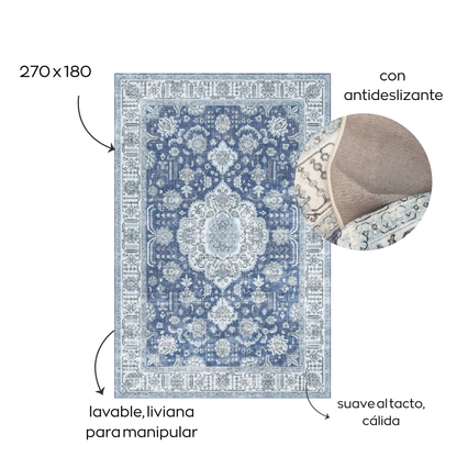 Alfombra de living persa | 270 x 180 | Azul