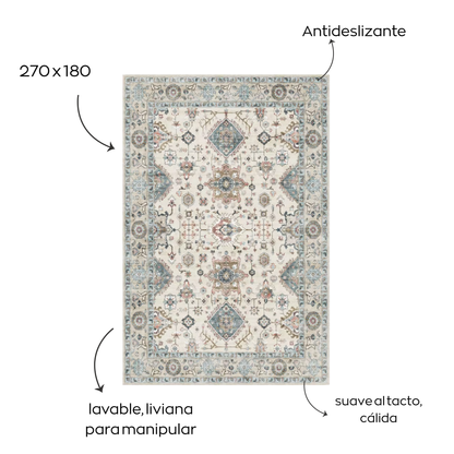 Alfombra de living persa | 270 x 180 | Verde