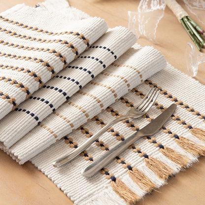 Pack mantel individual de tela estilo boho X6 | 33 x 48 cm