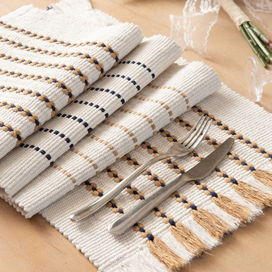 Pack mantel individual de tela estilo boho X6 | 33 x 48 cm