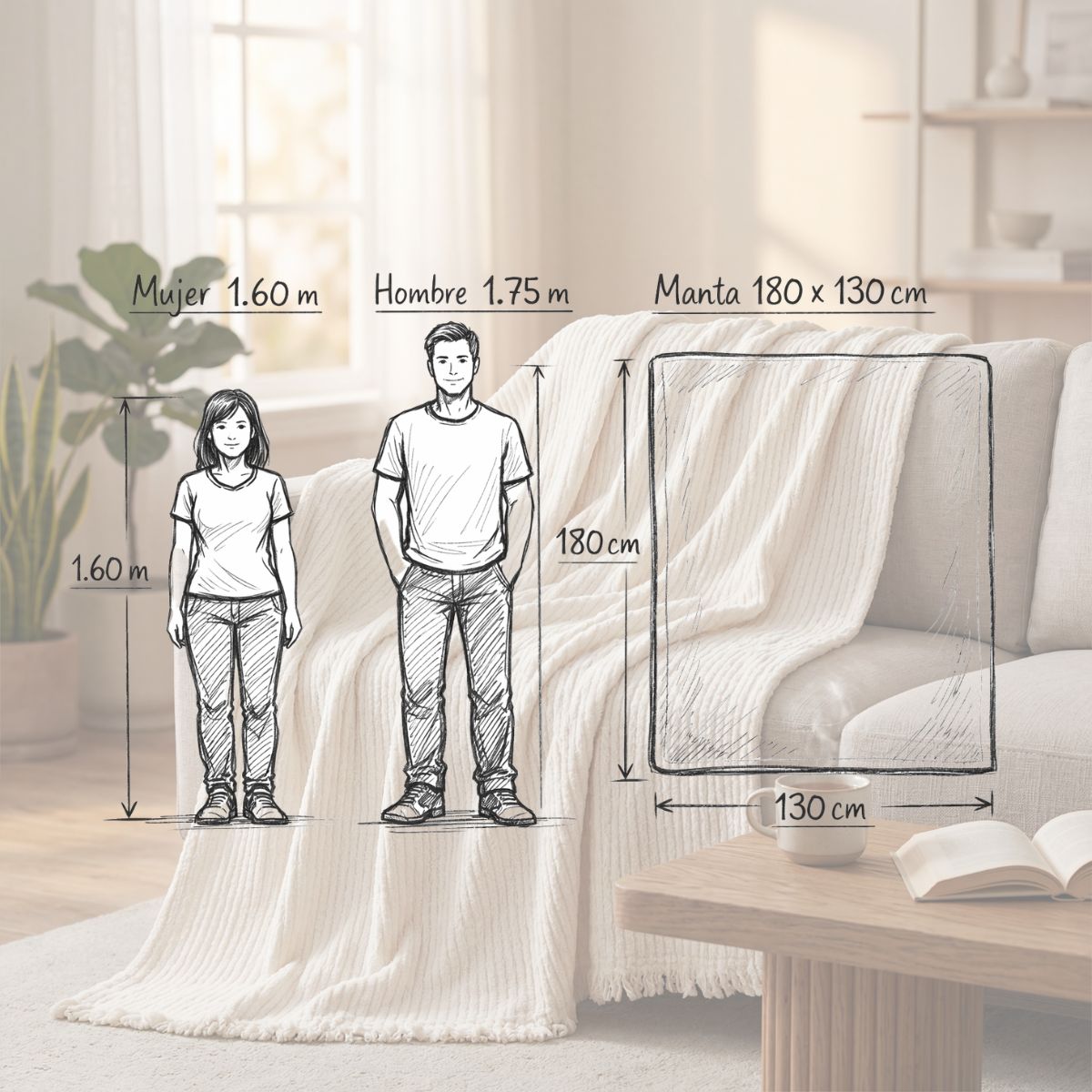 Manta Serena | Manta cruda para cama o sofá