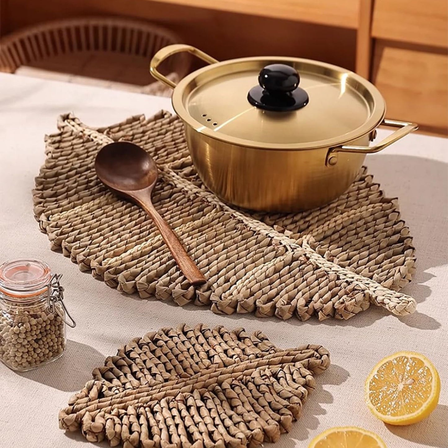 Mantel individual con forma de hoja | 50 cm x 33 cm