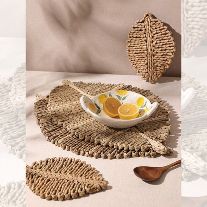 Mantel individual con forma de hoja | 50 cm x 33 cm