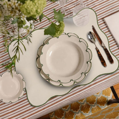 Pack X4 mantel individual de mesa formato irregular impermeable | 33 x 45 cm