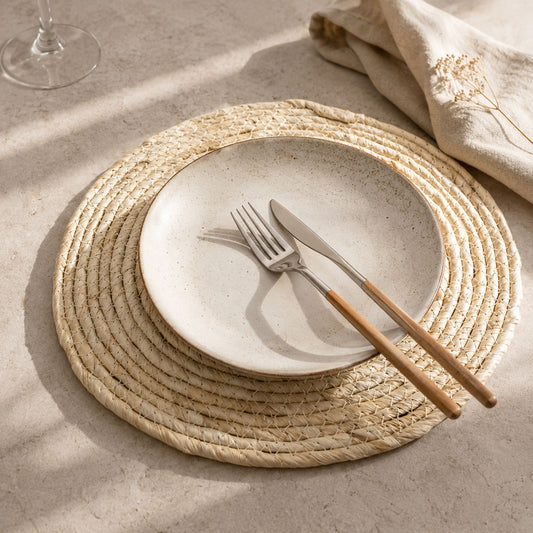 Individual o centro de mesa de yute tejido | 38cm