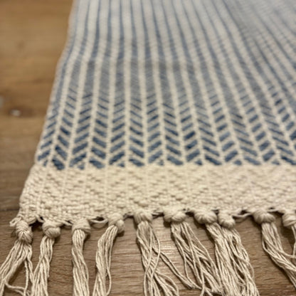 Alfombra tejida | Azul 130 x 60 cm