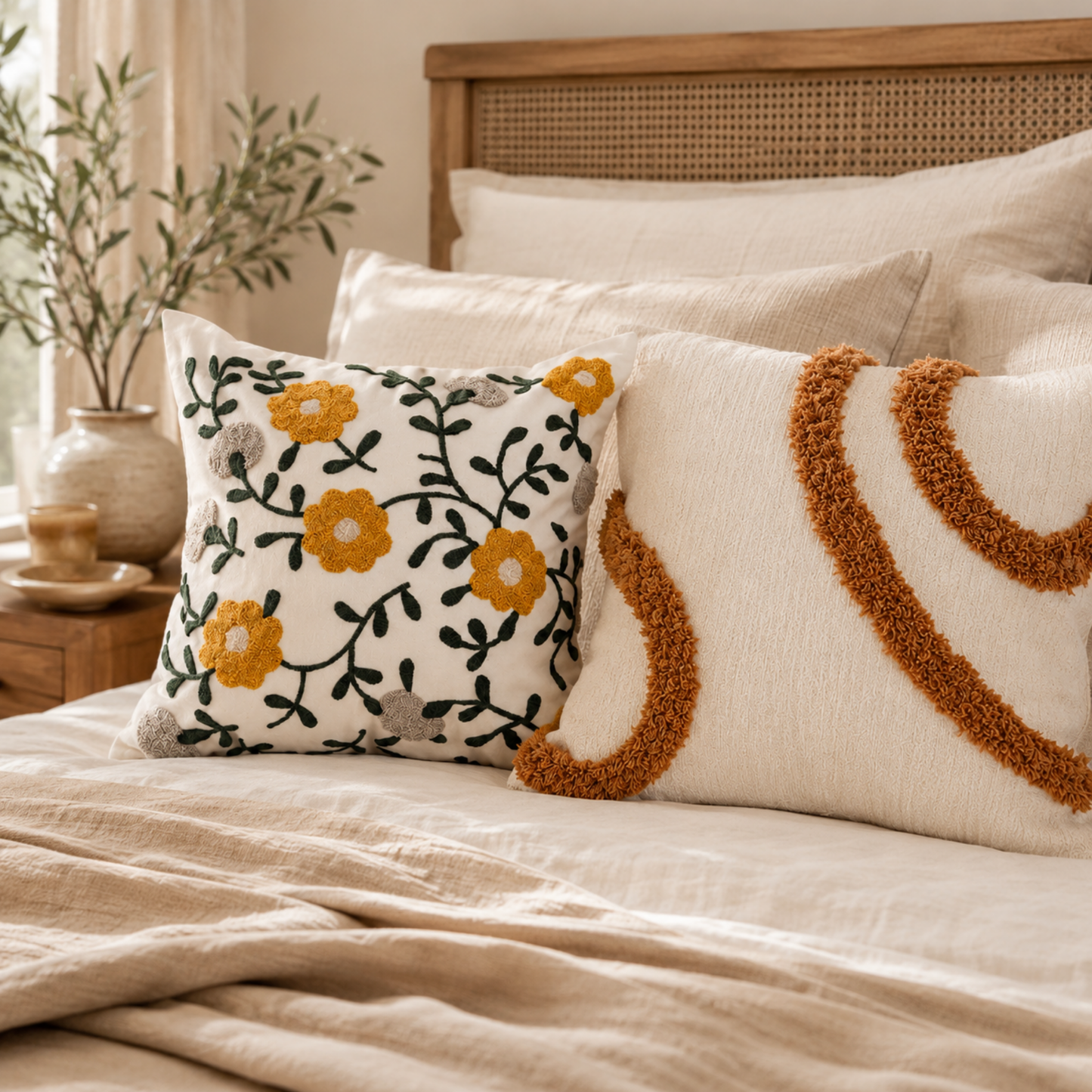 Pack de fundas de almohadones | Floreado + Boho
