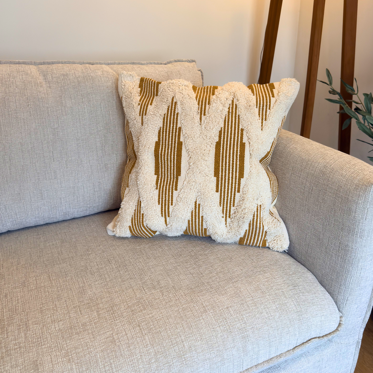 Funda almohadón Yellow Boho | 45 x 45 cm