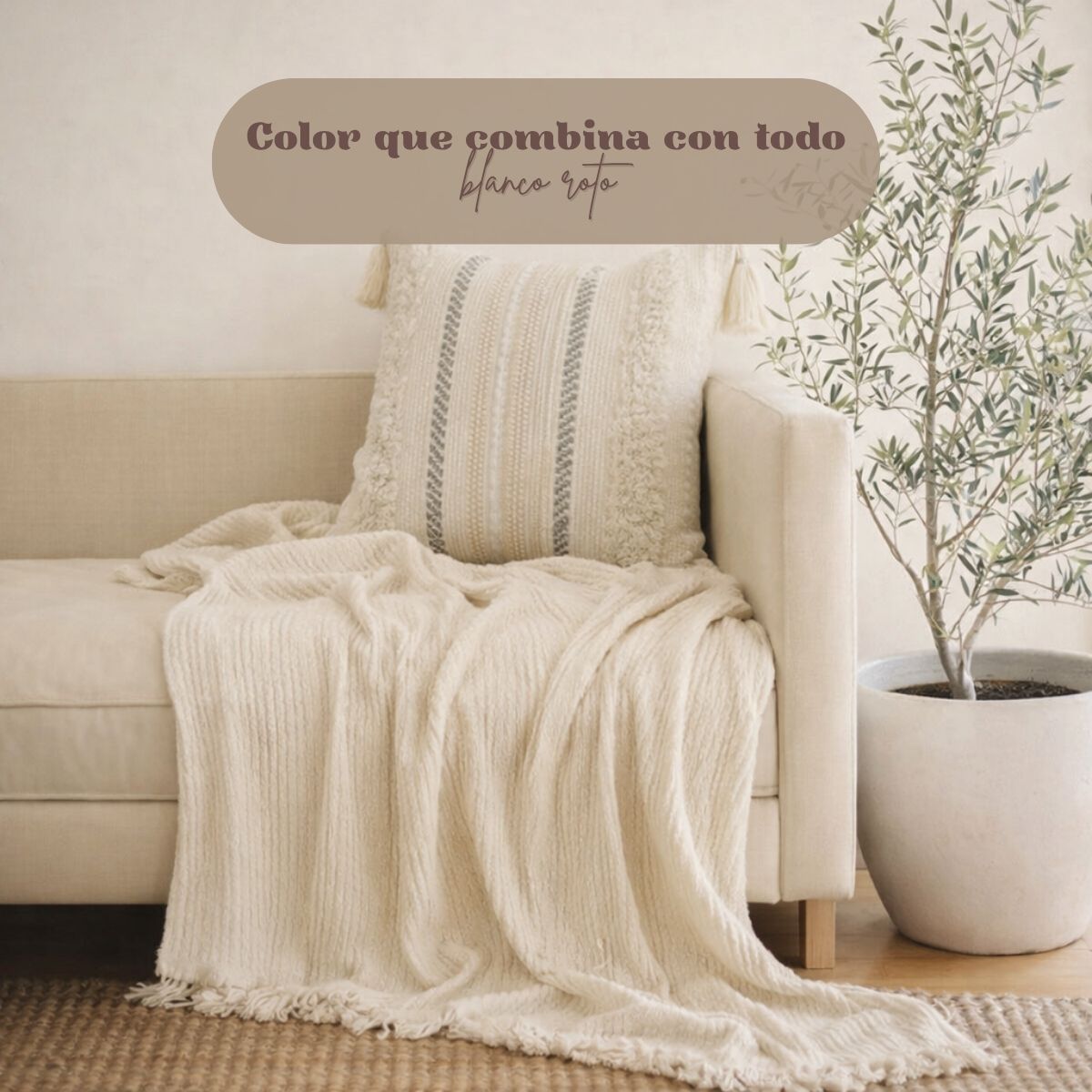 Manta Serena | Manta cruda para cama o sofá