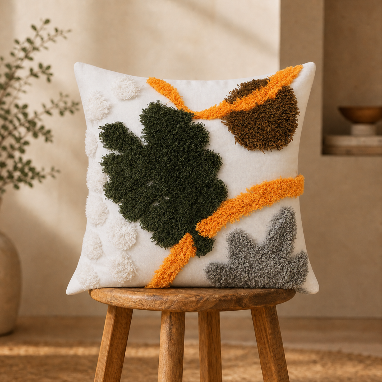 Funda almohadón Boho Bordada | 45 x 45 cm