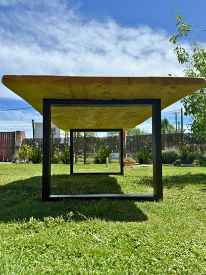 Mesa de comedor hierro y madera