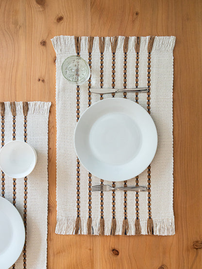 Pack mantel individual de tela estilo boho X6 | 33 x 48 cm